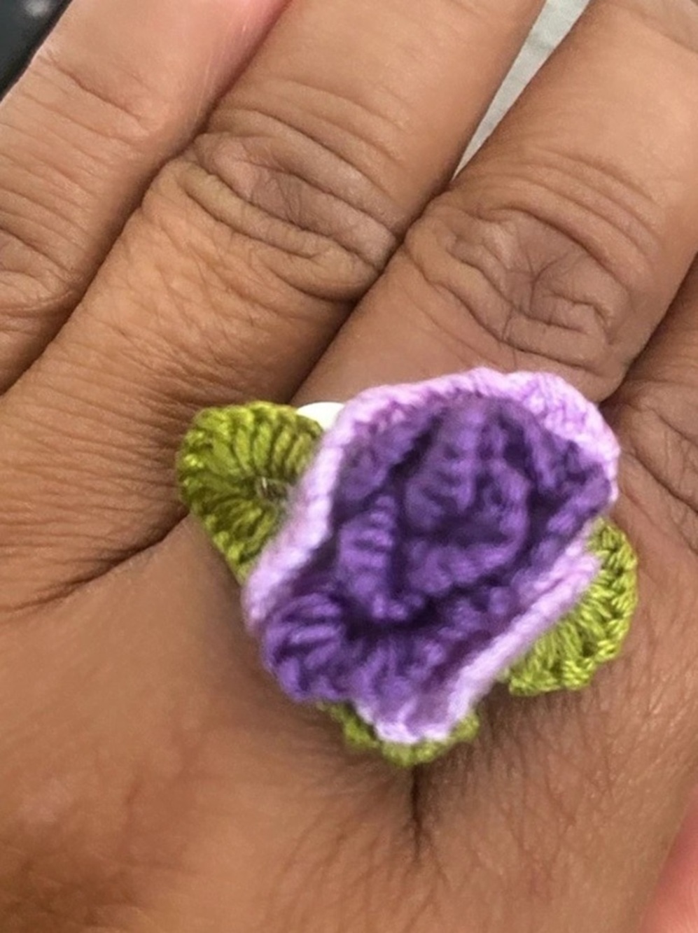 Floral Purple & Green Ring